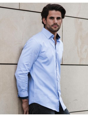Men`s LS Tailored Contrast Herringbone Shirt