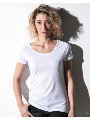 Emily - Viscose-Cotton Rolled Up Raglan T-Shirt